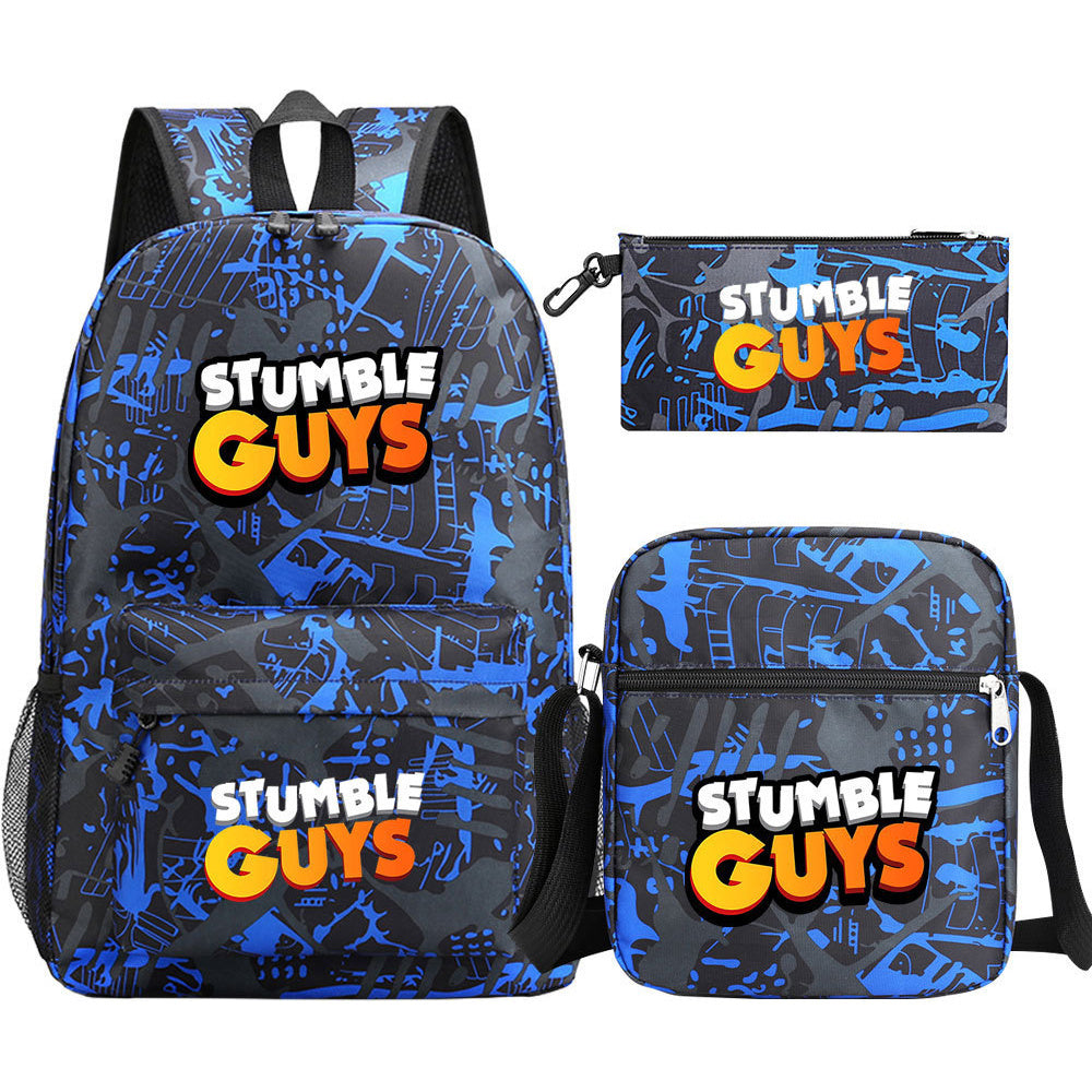 Three piece printed student backpack set for boys and girls, backpack set
