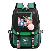 My Heroes Academy Usb Youth Student Backpack For Boys And Girls, Casual Woven Strap Flip Back Backpack