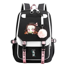 Cartoon Fashion Usb Youth Student Backpack Boy's And Girl's Leisure Ribbon Flip Backpack