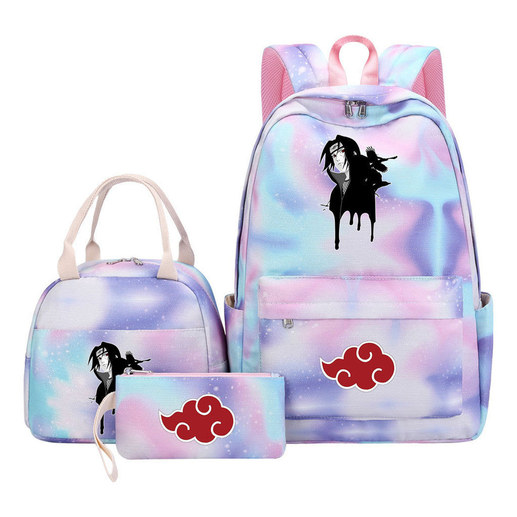 Naruto Teenage Girls School Bag Lunch Bag Three Piece Backpack Set