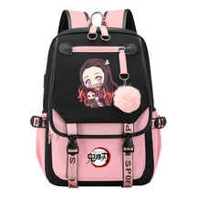 Comic Cartoon Fashion Usb Youth Student Backpack With Casual Woven Strap Flip Back Backpack