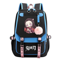 Cartoon Fashion Usb Youth Student Backpack Boy's And Girl's Leisure Ribbon Flip Backpack
