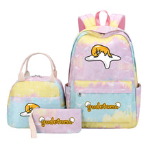 Egg Green Manga Student Girls School Bag Lunch Bag Three Piece Set Backpack Set