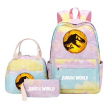 Jurassic Park Dinosaur Student School Bag Lunch Bag Three Piece Set Backpack Set