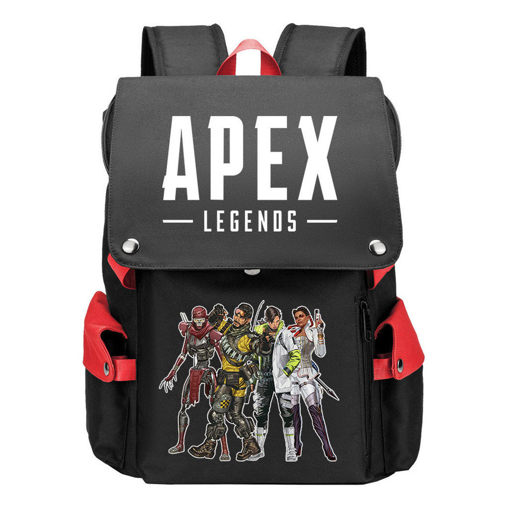 Apex Hero Print Usb Charging Cap Head Style Student School Bag Casual Backpack