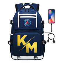 Golden Football Star Mbappe Usb Youth Student Backpack Boy's And Girl's Backpack Leisure Travel Backpack