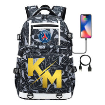 Golden Football Star Mbappe Usb Youth Student Backpack Boy's And Girl's Backpack Leisure Travel Backpack
