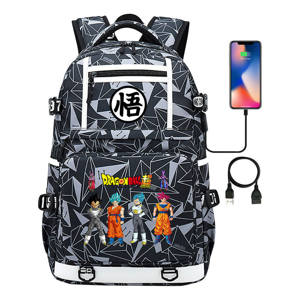 Seven Dragon Ball Usb Youth Student School Bag Men's And Women's Backpack Leisure Travel Bag