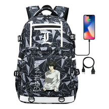 Cartoon Comics Death Note Printed Usb Youth Student Backpack Men's And Women's Leisure Travel Backpack