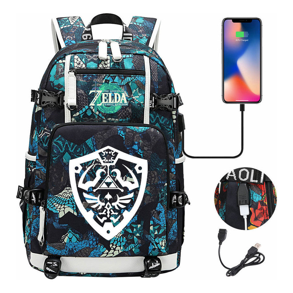 Printed Teenage Student Backpack For Men And Women's Leisure Travel Backpack