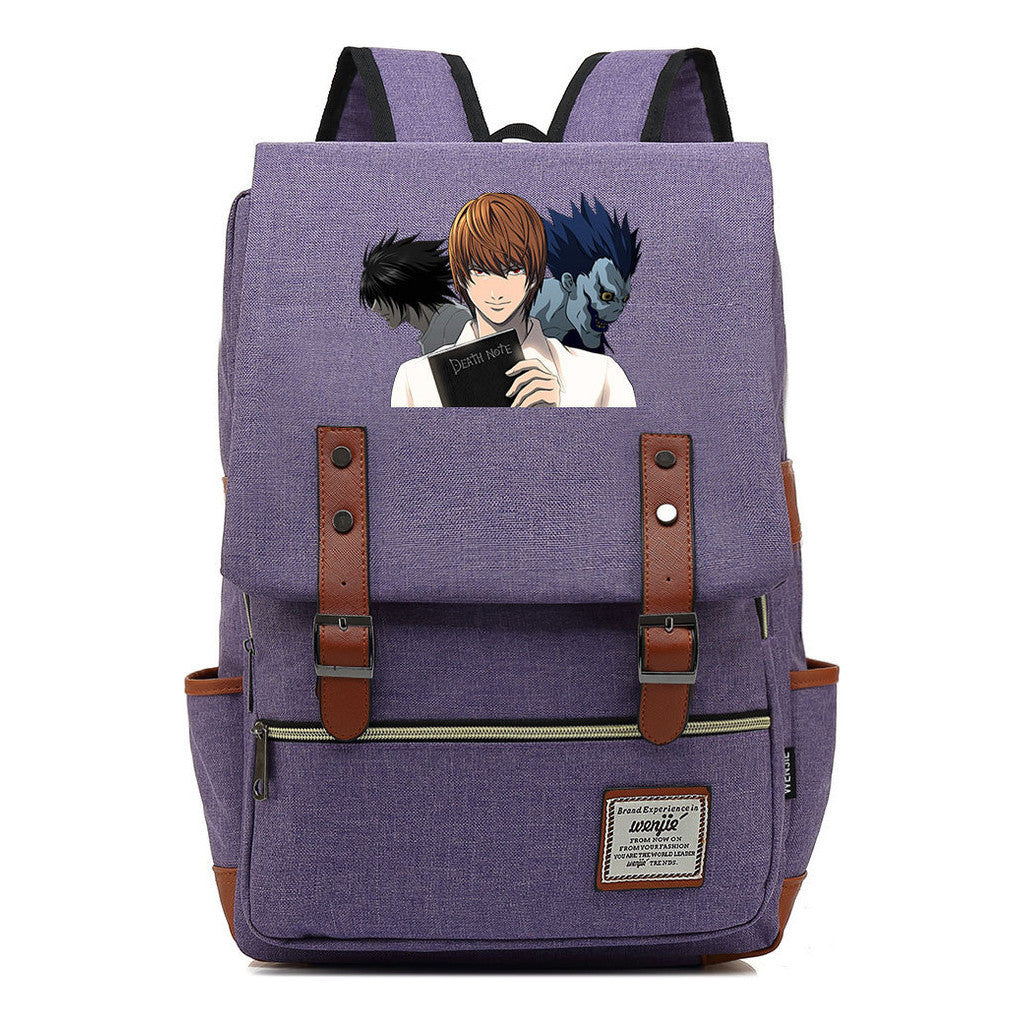 Manga Death Note Youth Student School Bag Men's And Women's Leisure Belt Buckle Backpack