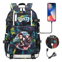 Cartoon Printed Usb Large Capacity Backpack For Men And Women's Leisure Travel Backpack