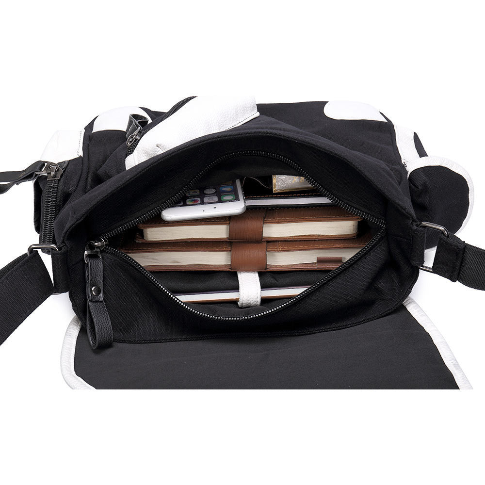Youth Student Backpack, Canvas Shoulder Bag, Men's And Women's Casual Diagonal Backpack