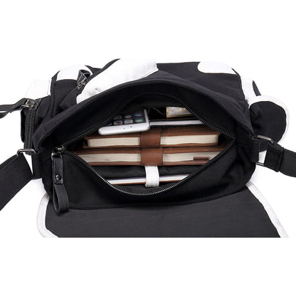 Youth Student Backpack, Canvas Shoulder Bag, Men's And Women's Casual Diagonal Backpack