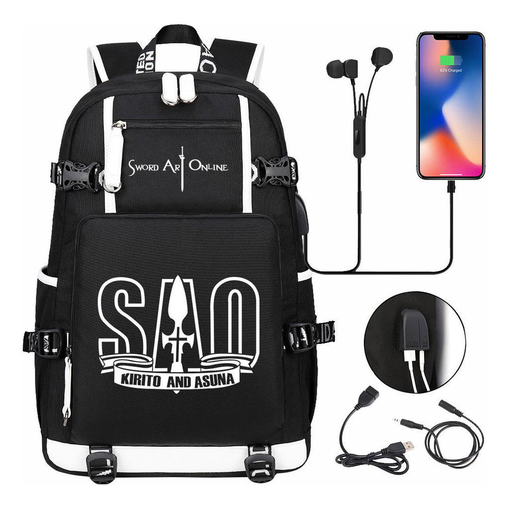 Usb Youth Student Backpack Men And Women's Leisure Travel Backpack