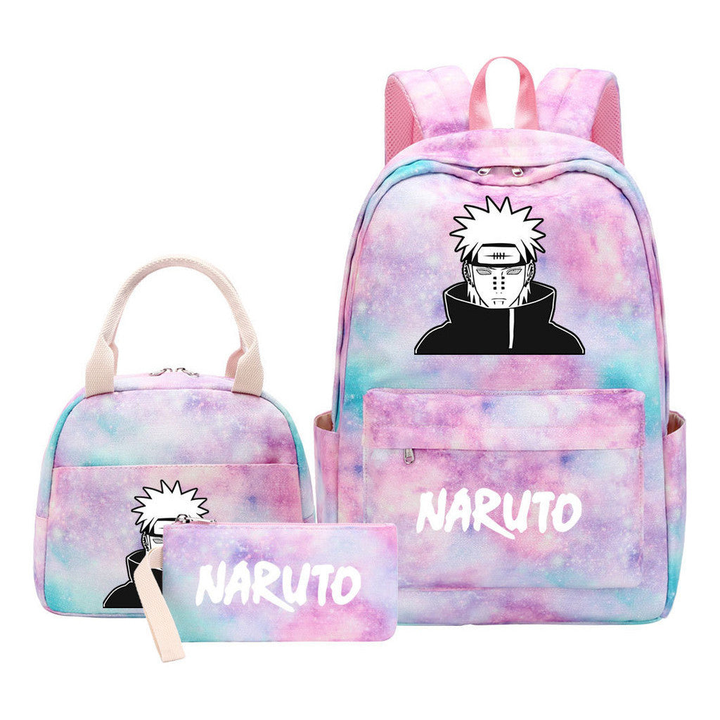 Naruto Student Girl Backpack Lunch Bag Three Piece Set Backpack Set