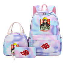 Naruto Teenage Student Girls School Bag Lunch Bag Three Piece Set Backpack Set