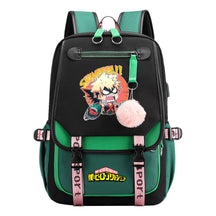 My Heroes Academy Usb Student Backpack For Boys And Girls, Casual Weaving Ribbon Flip Back Backpack