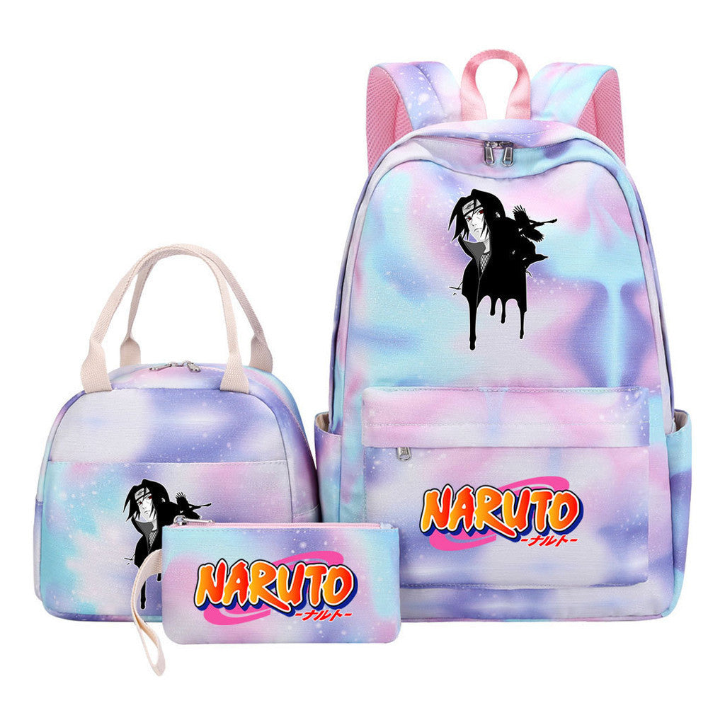 Naruto Student Girl Backpack Lunch Bag Three Piece Set Backpack Set