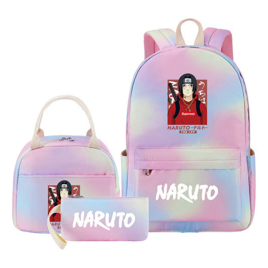 Naruto Student Girl Backpack Lunch Bag Three Piece Set Backpack Set