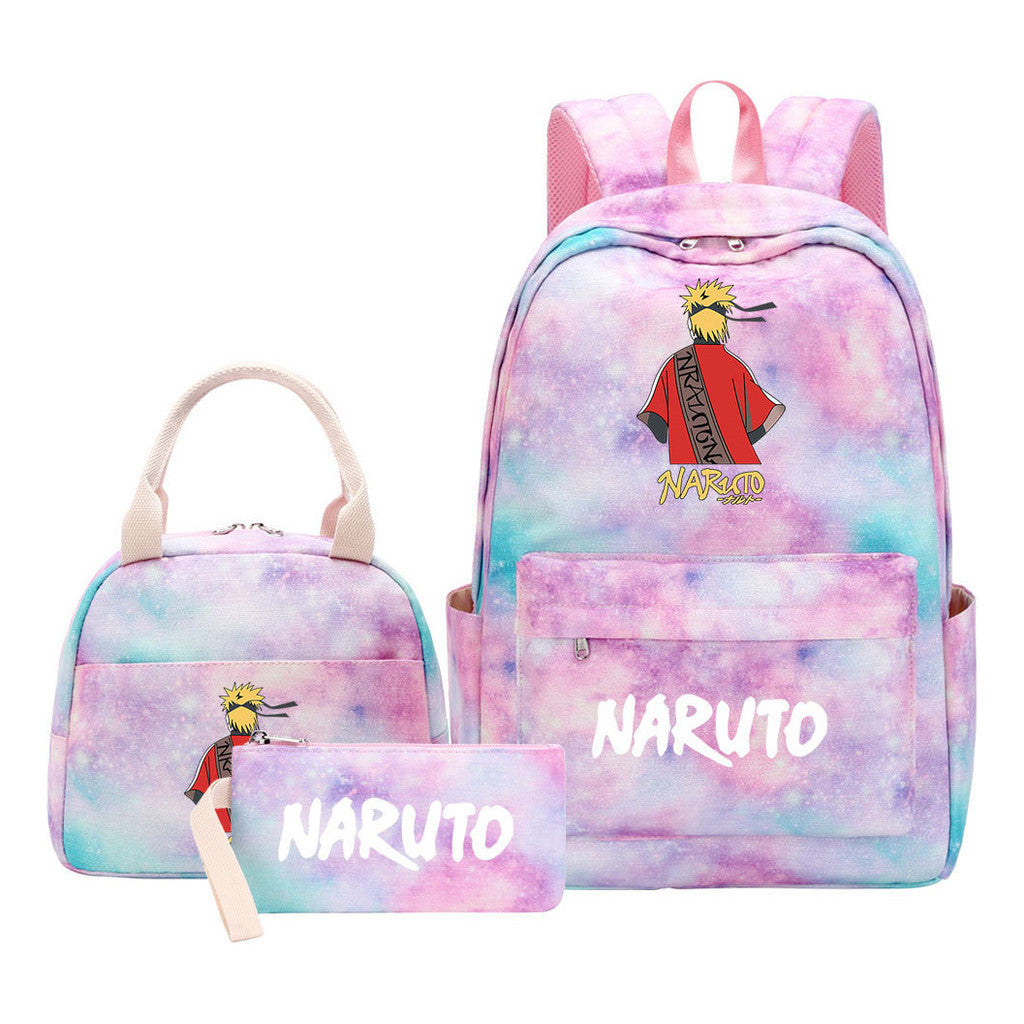 Naruto Student Girl Backpack Lunch Bag Three Piece Set Backpack Set