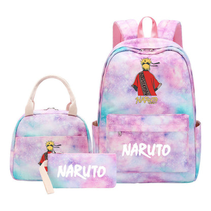 Naruto Student Girl Backpack Lunch Bag Three Piece Set Backpack Set
