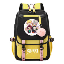 Cartoon Fashion Usb Youth School Bag For Boys And Girls Casual Ribbon Flip Backpack