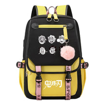 Cartoon Fashion Usb Youth School Bag For Boys And Girls Casual Ribbon Flip Backpack