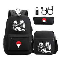 Naruto Usb Password Lock Student Backpack Three Piece Set Backpack Set