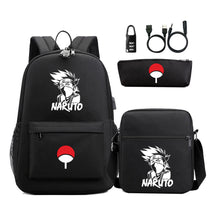 Naruto Usb Password Lock Student Backpack Three Piece Set Backpack Set
