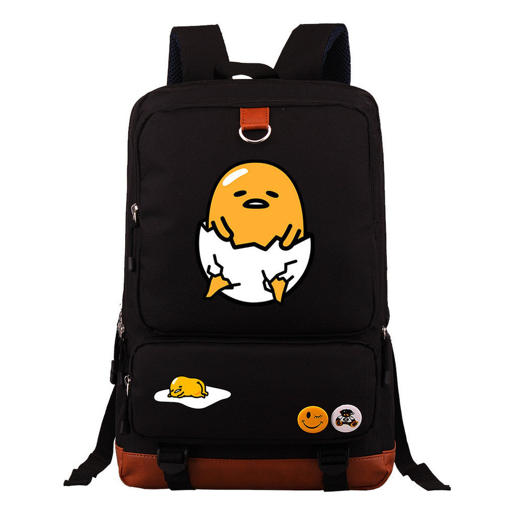 Cartoon Anime Lazy Egg Youth Student Backpack With Large Capacity Travel Bag For Boys And Girls Backpack