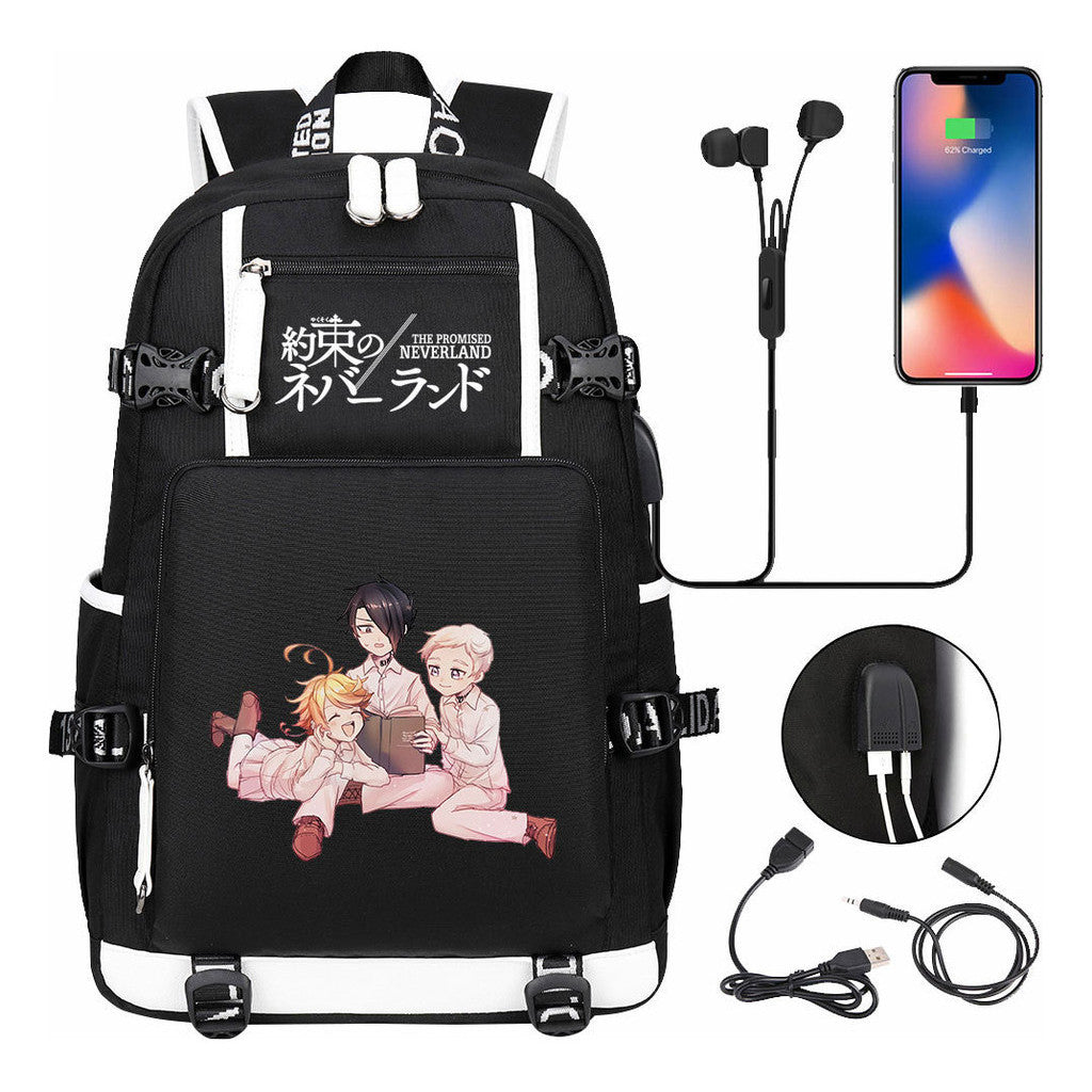 Promised Dream Island Usb Large Capacity Youth Student Backpack For Boys And Girls Leisure Travel Backpack