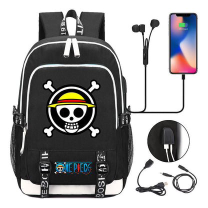 Anime Pirate Wang Lufei Youth Student School Bag Usb Men's And Women's Leisure Backpack