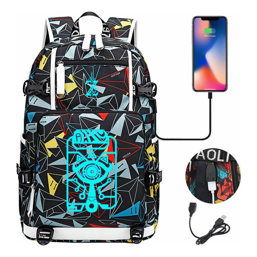 Legend Of Zelda Usb Youth Student Backpack For Men And Women's Leisure Travel Backpack