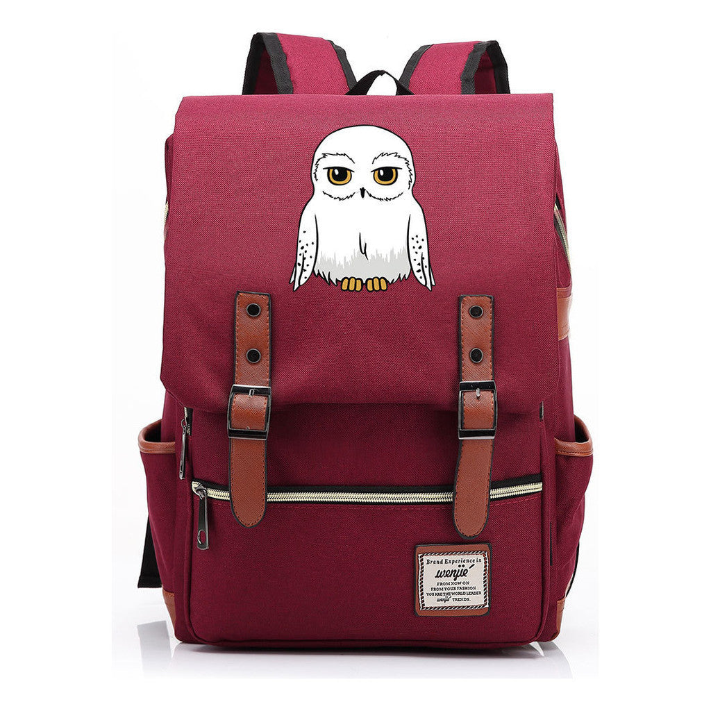 School Of Witchcraft And Wizardry Printed Student School Bag Casual Belt Buckle Classic Backpack
