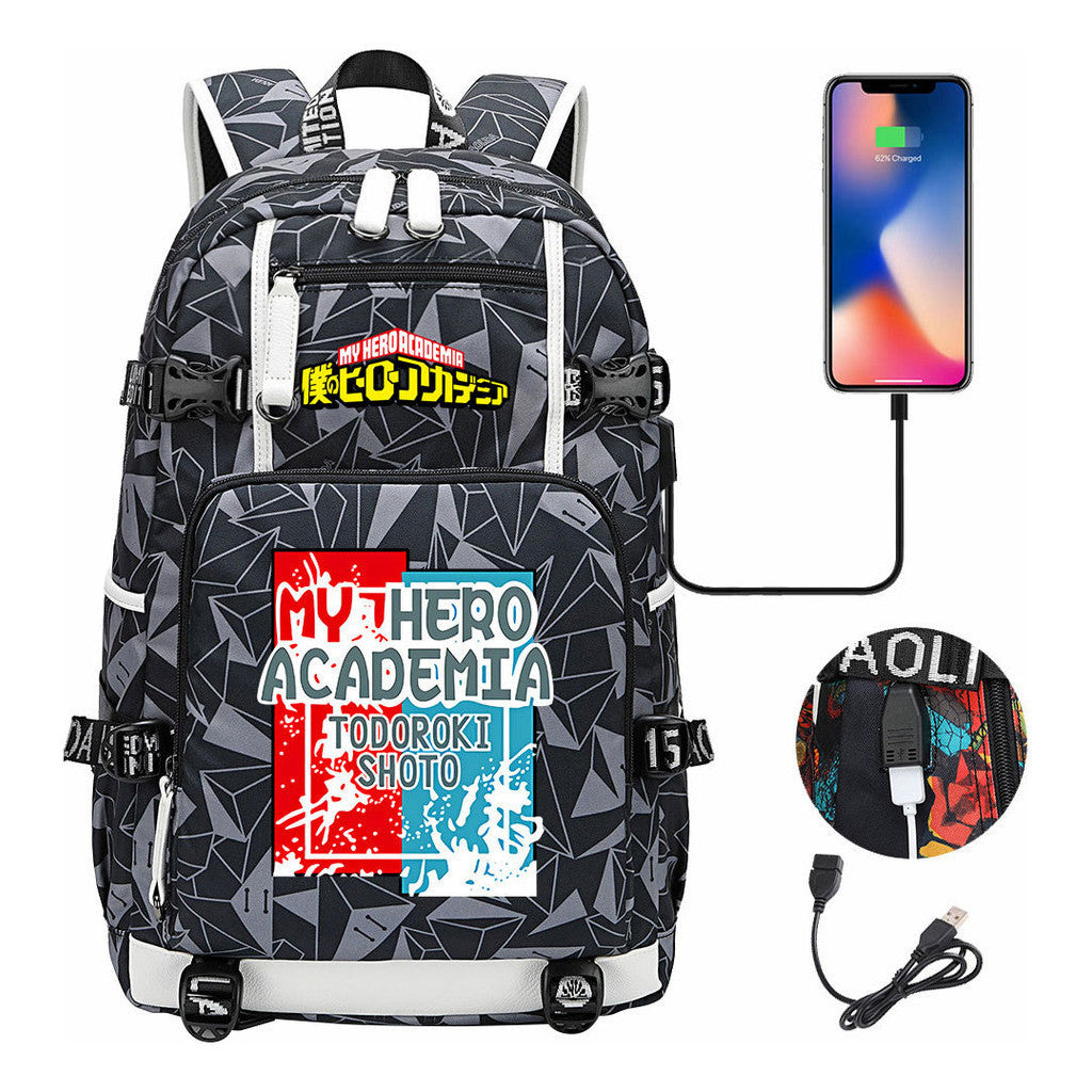 My Heroes Academy Usb Youth Student Backpack For Men And Women's Travel Backpacks