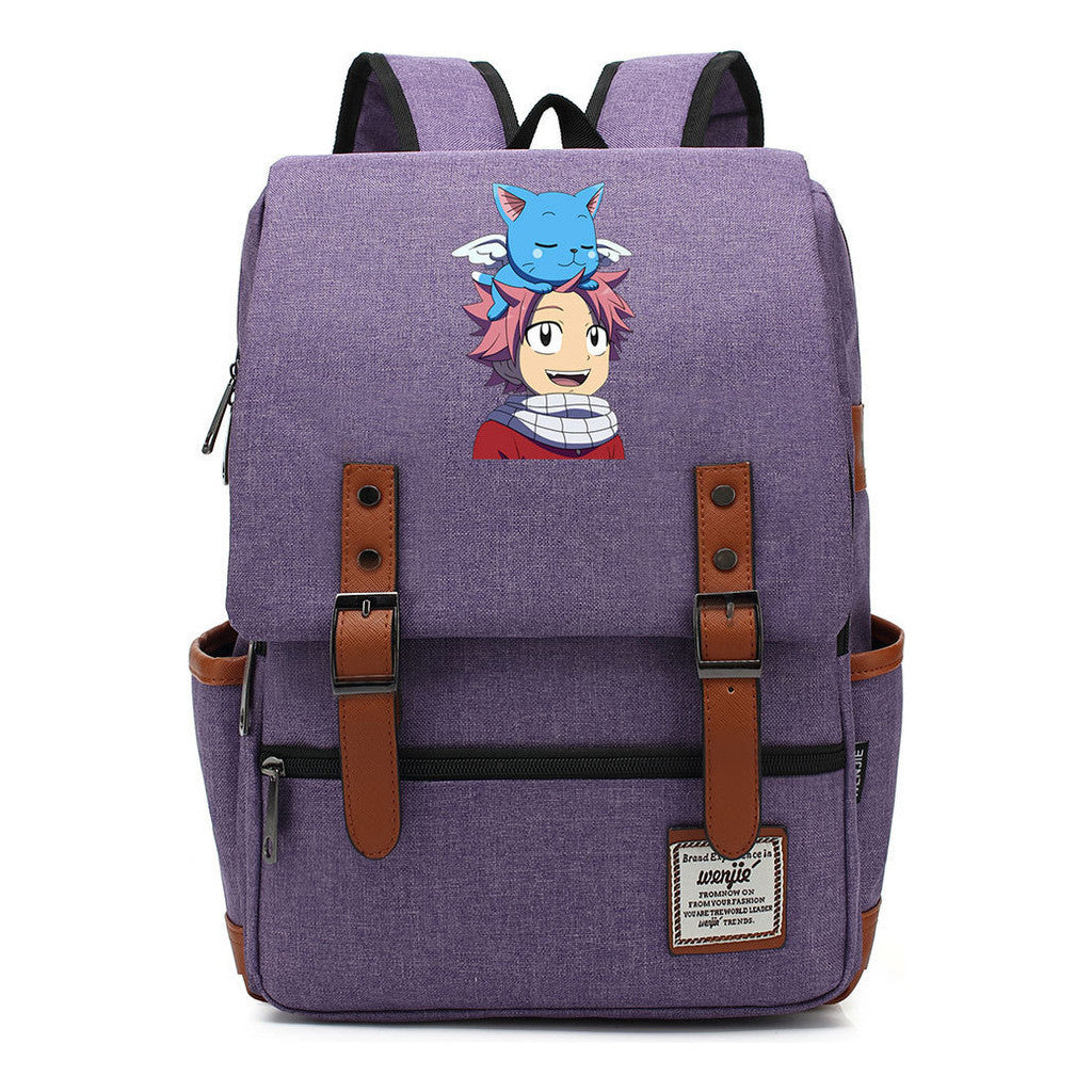 Printed Schoolbag Leisure Belt Buckle Classic Backpack For Young Students