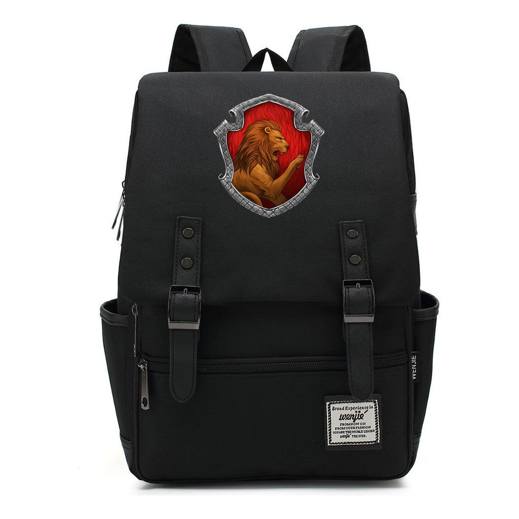 Academy Of Magic Print Teen School Bag Casual Belt Buckle Classic Backpack