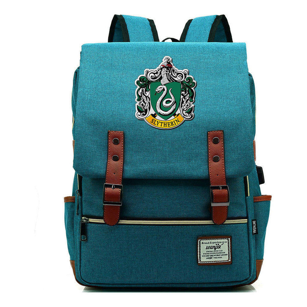 School Of Magic Schoolbag Usb Leisure Belt Buckle Backpack Men And Women