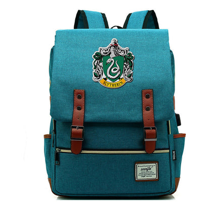 School Of Magic Schoolbag Usb Leisure Belt Buckle Backpack Men And Women