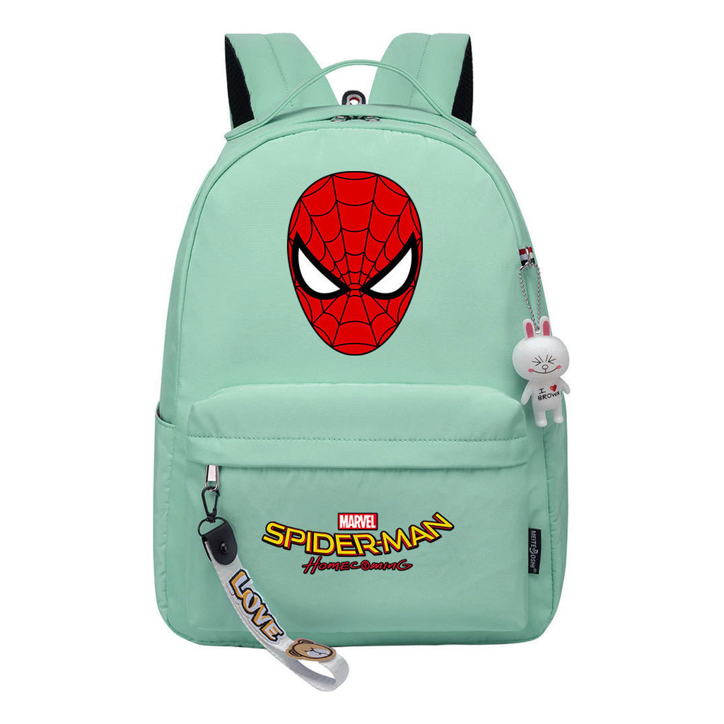 Superhero printed student backpack for boys and girls, casual travel bag with backpacks