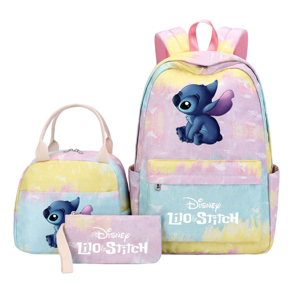 Interstellar Baby Stitch Youth Student Girls School Bag Lunch Bag Three Piece Set Backpack Set