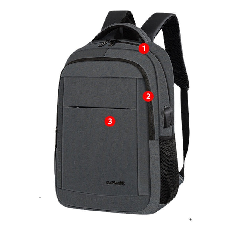 Breathable And Shock-absorbing Backpack, Multifunctional Usb Computer Backpack, Simple And Casual Student Backpack
