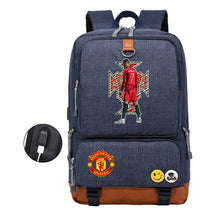 Football Star Cristiano Ronaldo Printed Usb Student Backpack For Leisure Travel Backpack