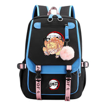 Comic Cartoon Fashion Usb Student Backpack Casual Woven Flap Backpack
