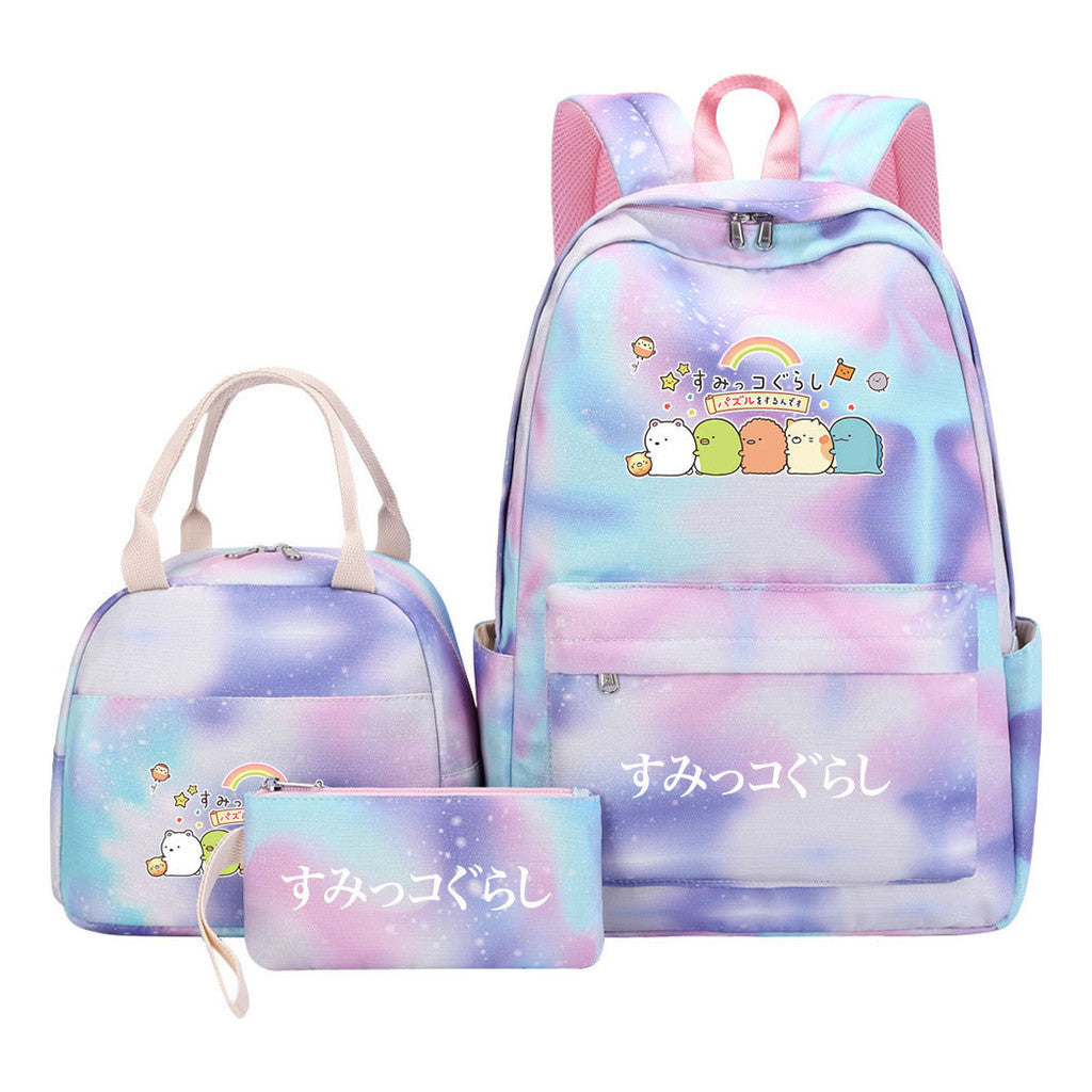 Corner Biology Student School Bag Lunch Bag Three Piece Set Backpack Set