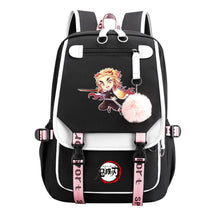 Japanese Cartoon Fashion Usb Student Backpack Casual Woven Flap Backpack