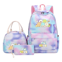 Game Corner Biology Youth School Bag Lunch Bag Three Piece Set Backpack Set