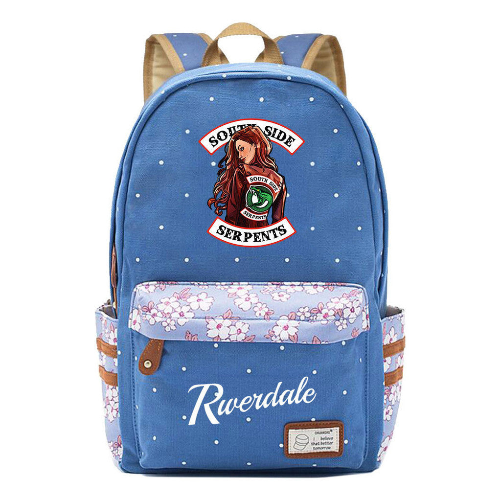 Valley Town Printed Youth School Bag Fashion Casual Backpack