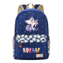 Pony Rainbow Unicorn Student School Bag Fragmented Canvas Girl Backpack
